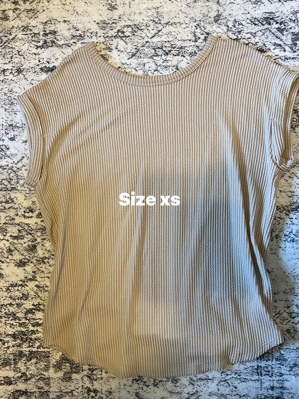 Maurices Beige Ribbed Cap-Sleeve Top